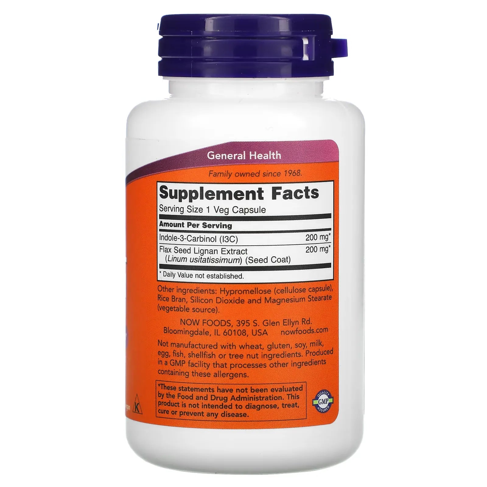 NOW Foods Indole 3 Carbinol 13 C 200 mg 60 Capsules