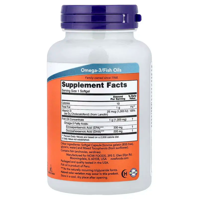 NOW Foods Tri 3D Omega Fish Oil 90 Softgels