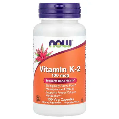 NOW Foods Vitamin K2 100 mcg 100 Veg Capsules