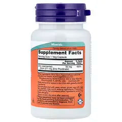 NOW Foods Zinc Picolinate 50 mg 60 Veg Capsules