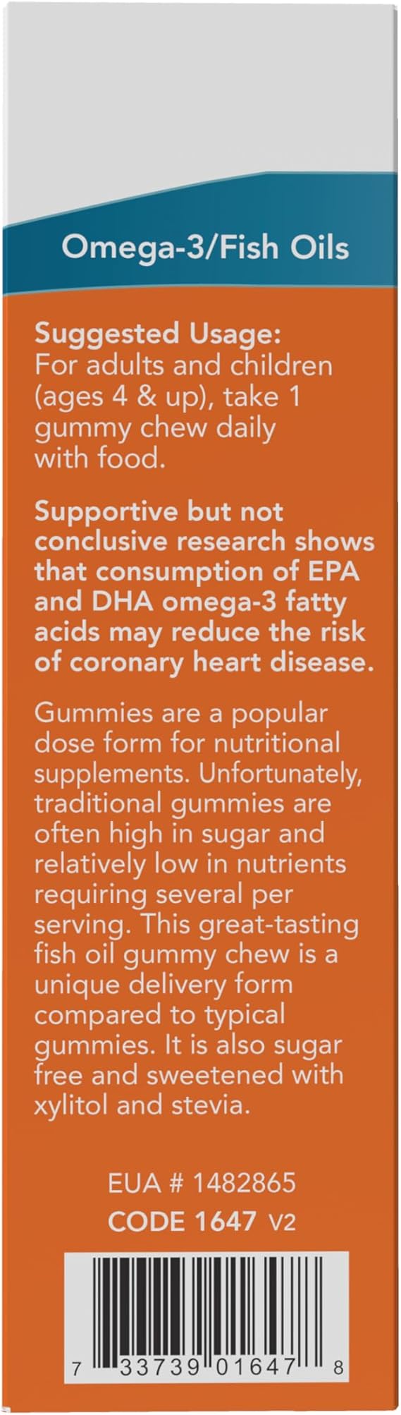 NOW Foods Omega 3 Fish Oil Passion Fruit 36 Gummy Chews