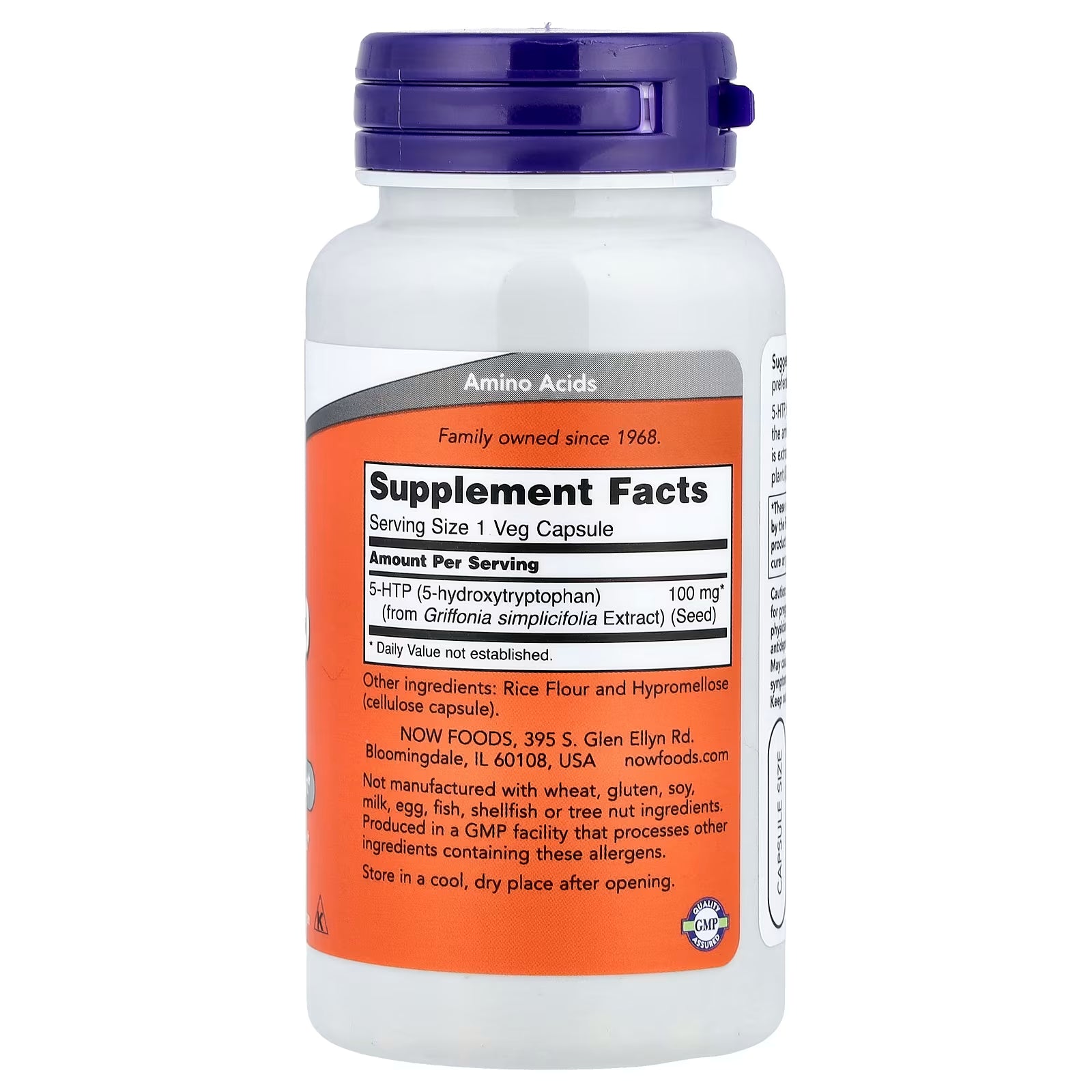 NOW Foods 5 HTP 100 mg 60 Veg Capsules