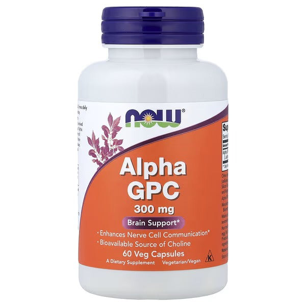 NOW Foods Alpha GPC 300 mg 60 Veg Capsules