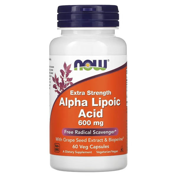 NOW Foods Alpha Lipoic Acid 600 mg – 60 Veg Capsules (Extra Strength)
