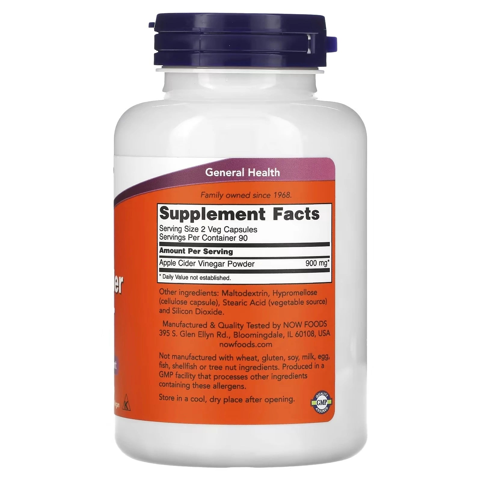 NOW Foods Apple Cider Vinegar 450 mg 180 Veg Capsules