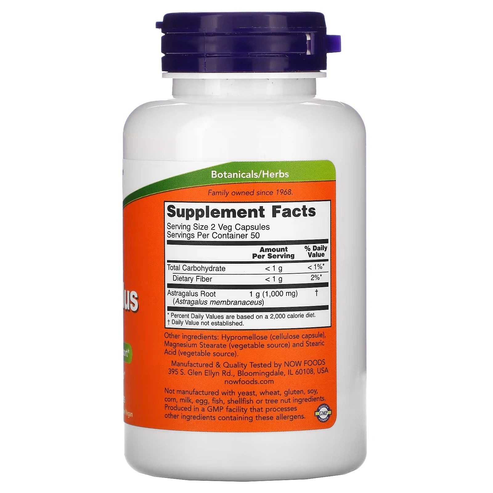 NOW Foods Astragalus 500 mg – 100 Veg Capsules