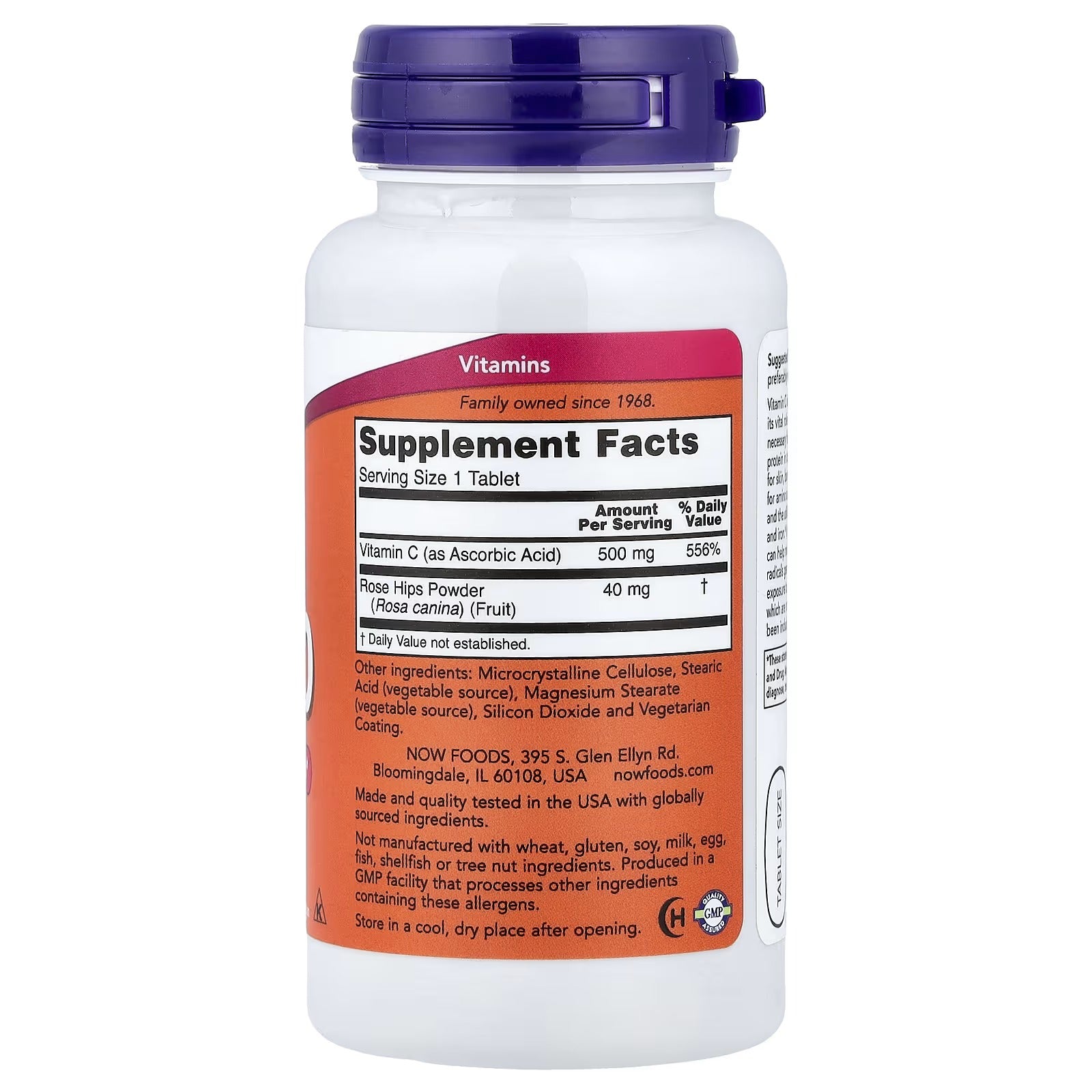 NOW Foods C 500 with Rose Hips 100 Tablets