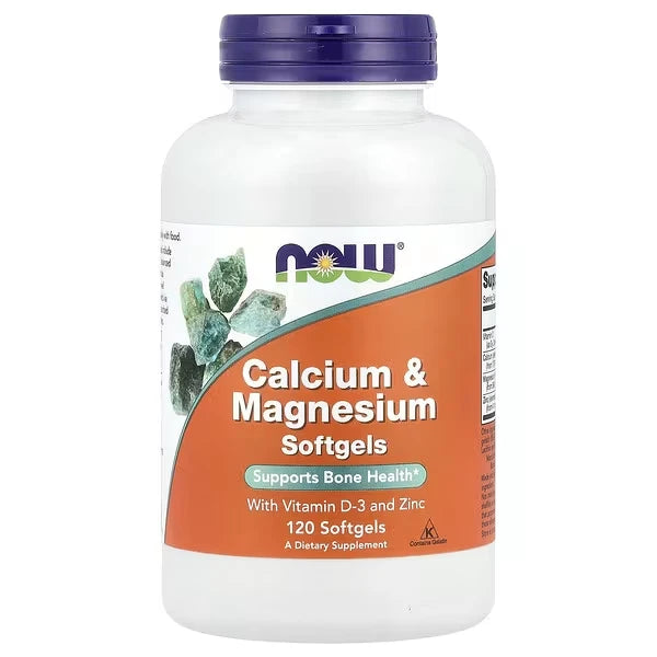 NOW Foods Calcium & Magnesium with Vitamin D3 & Zinc 120 Softgels
