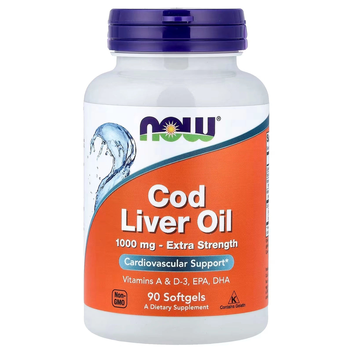 NOW Foods Cod Liver Oil 1000 mg Extra Strength 90 Softgels
