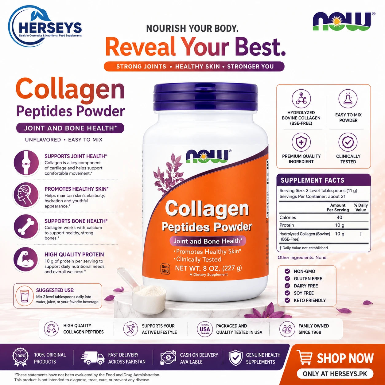 NOW Foods Collagen Peptides Powder 227 g 