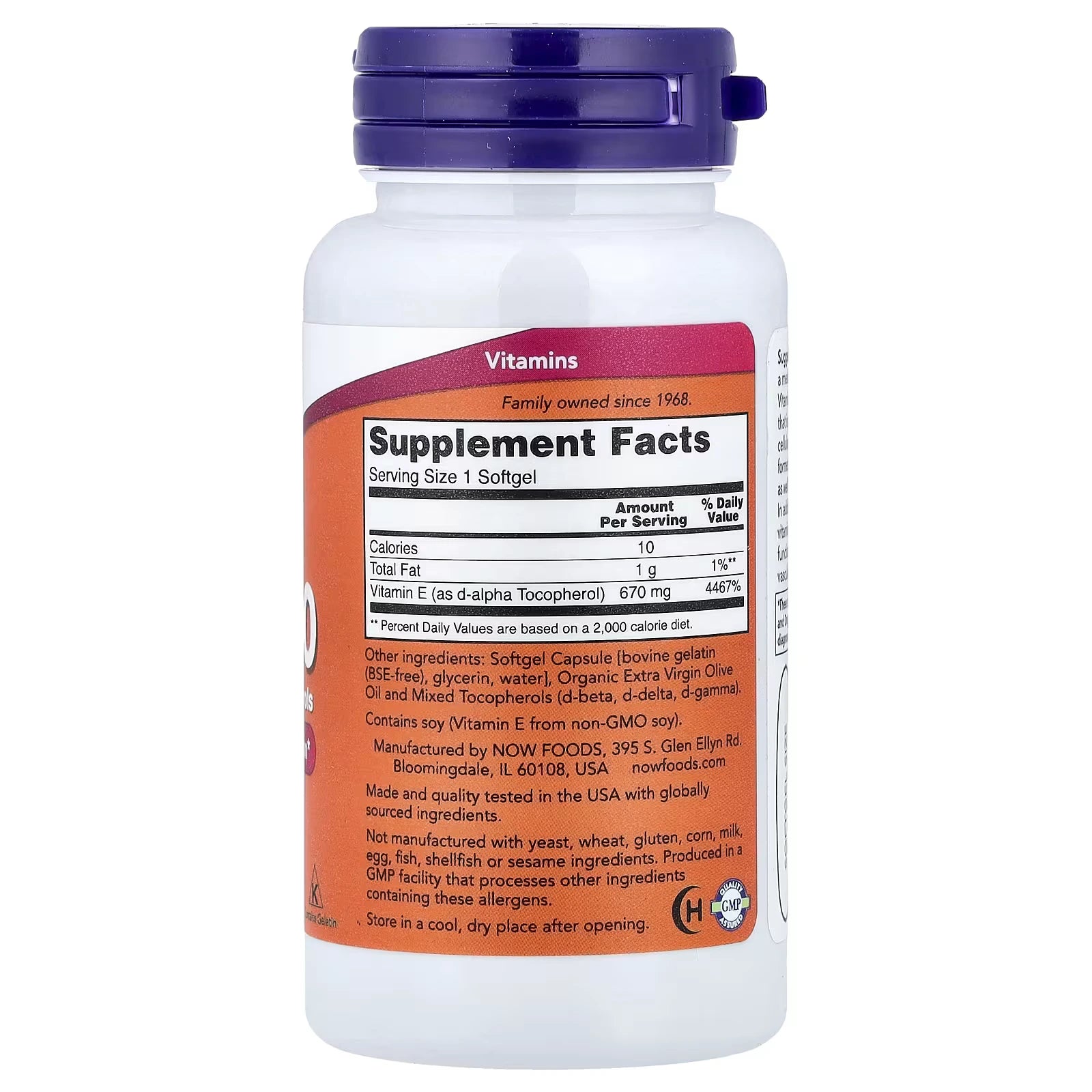 NOW Foods, E-1000 with Mixed Tocopherols, 670 mg (1,000 IU), 50 Softgels
