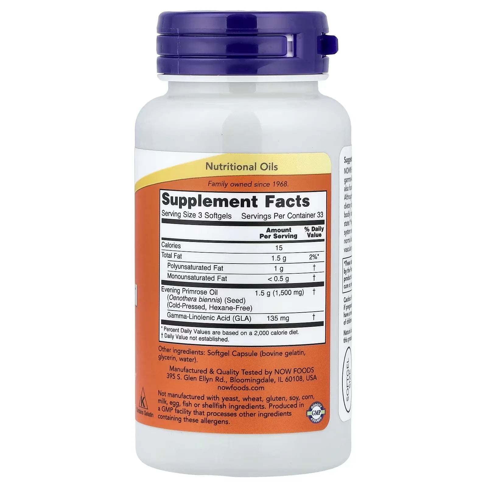 NOW Foods Evening Primrose Oil 500 mg 100 Softgels