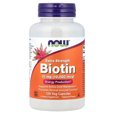 NOW Foods Extra Strength Biotin 10000 mcg 120 Veg Capsules