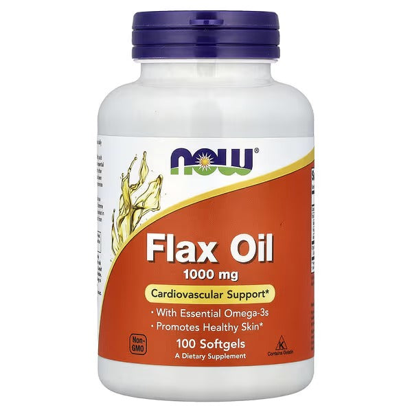 NOW Foods Flax Oil 1000 mg Cold Pressed 100 Softgels