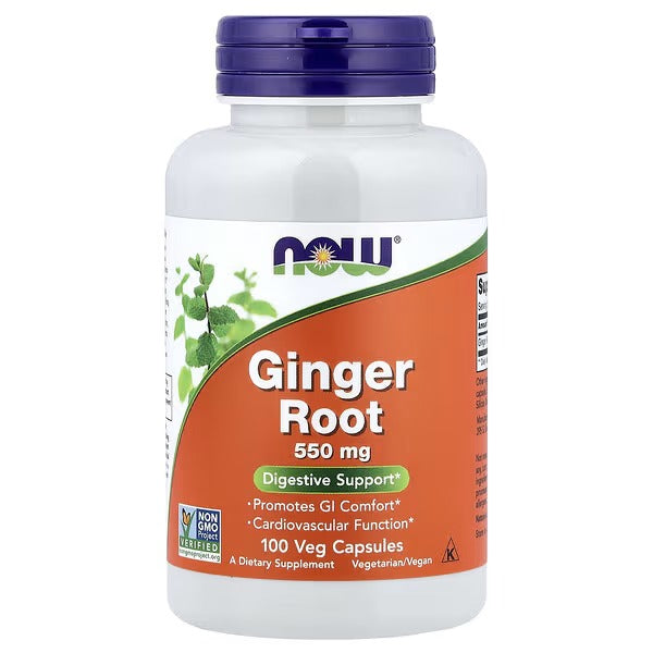 NOW Foods Ginger Root 550 mg 100 Veg Capsules
