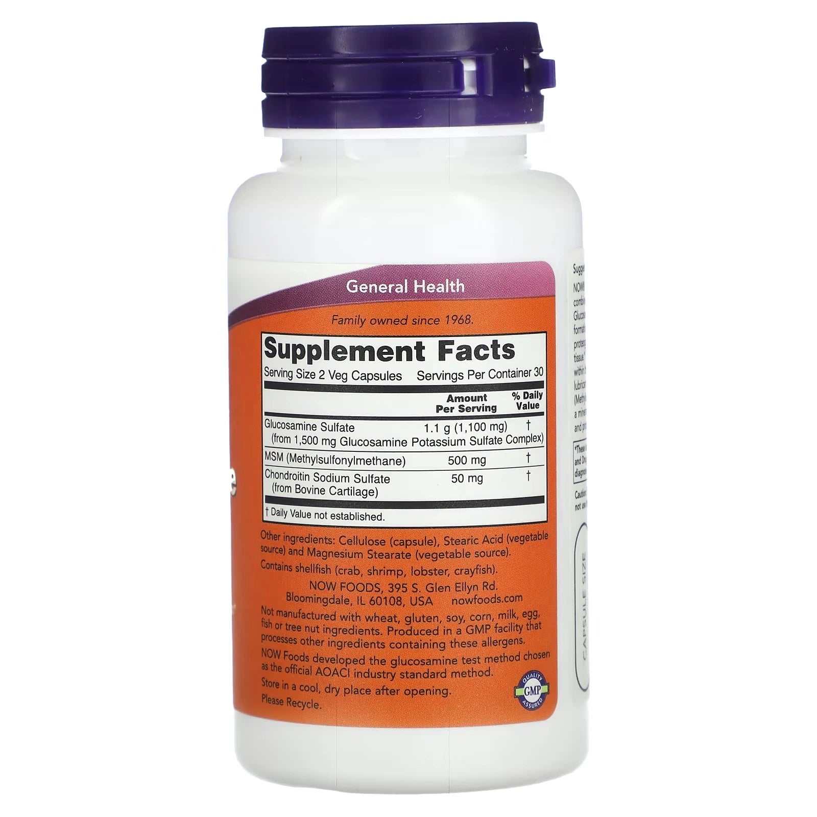 NOW Foods Glucosamine & MSM with Chondroitin Sulfate – 60 Veg Capsules