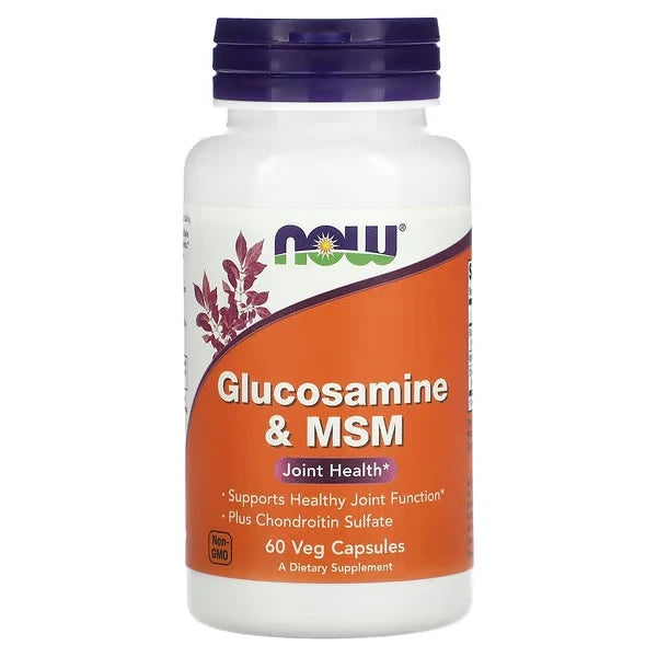 NOW Foods Glucosamine & MSM with Chondroitin Sulfate – 60 Veg Capsules