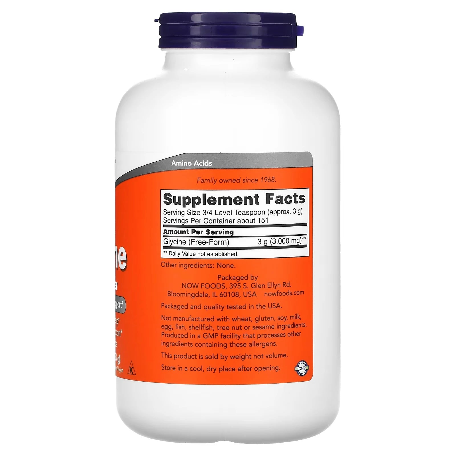 NOW Foods Glycine Pure Powder 1 lb 454 g
