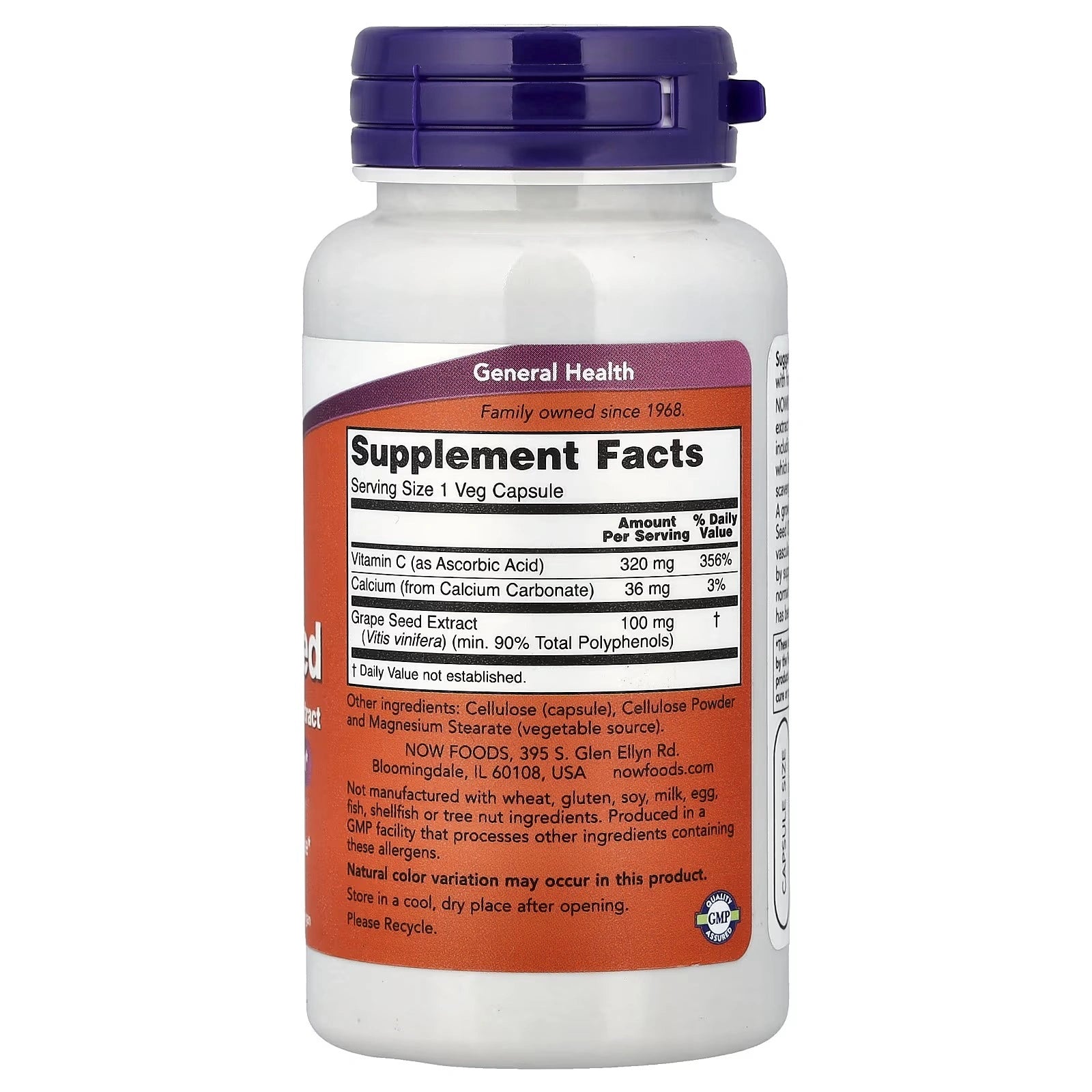 NOW Foods Grape Seed Extract 100 mg 100 Veg Capsules