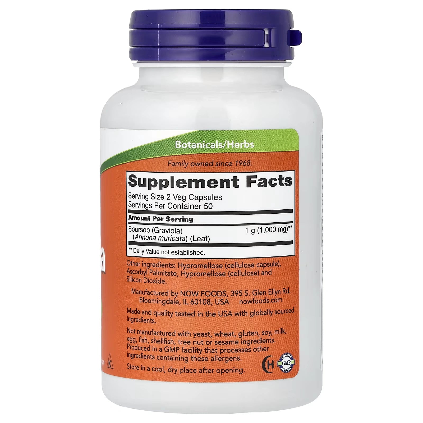 NOW Foods Graviola 500 mg 100 Veg Capsules