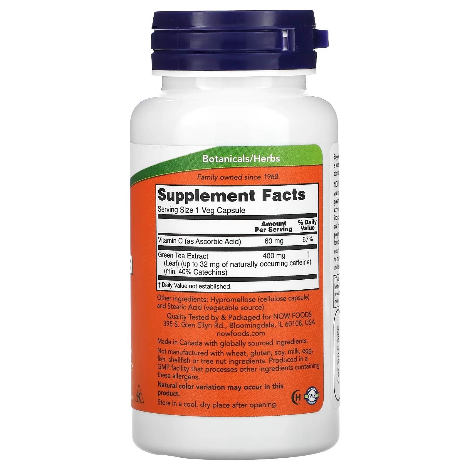 NOW Foods Green Tea Extract 400 mg 100 Veg Capsules