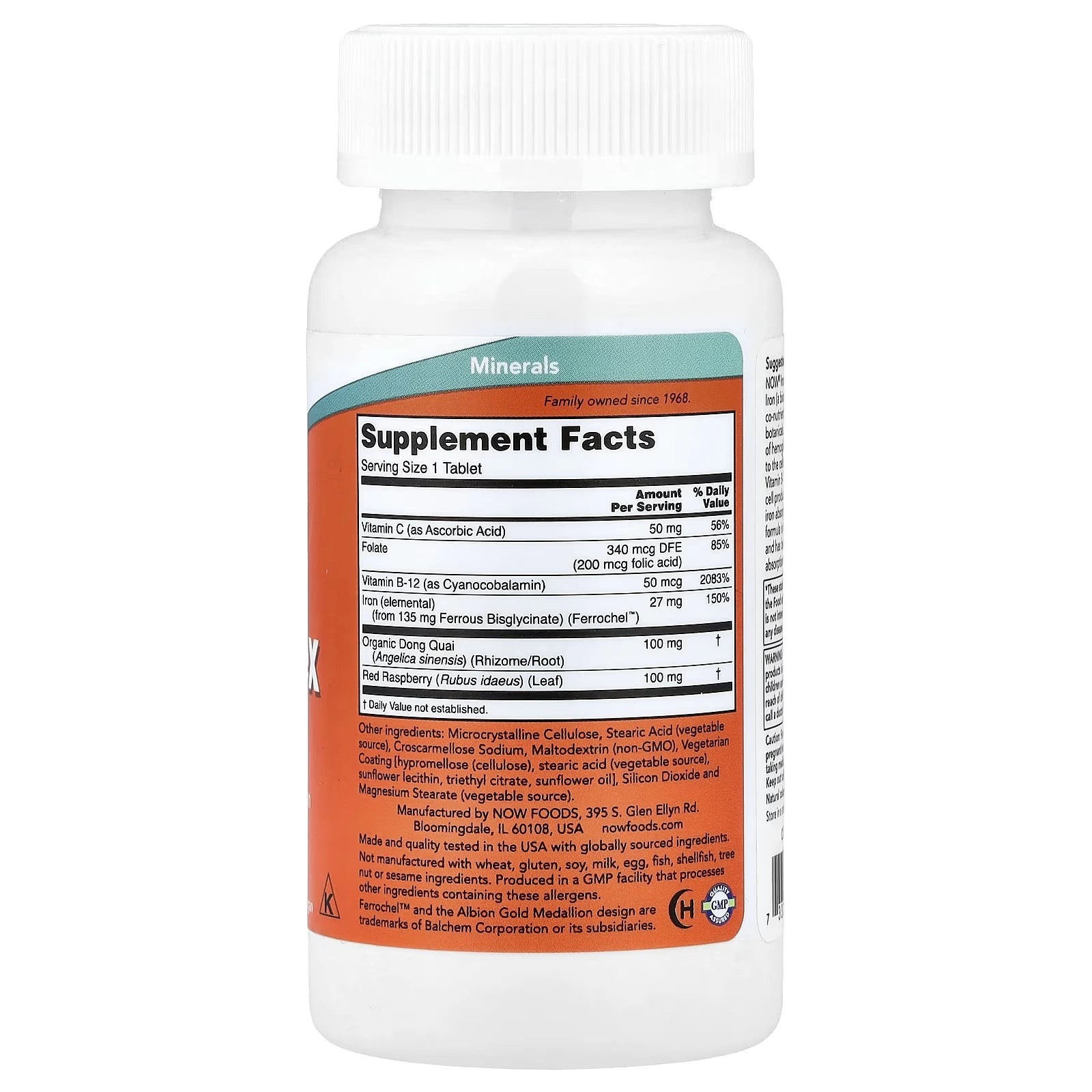 NOW Foods Iron Complex with Ferrochel™ – 100 Tablets