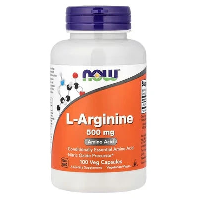 NOW Foods L-Arginine 500 mg 100 Veg Capsules