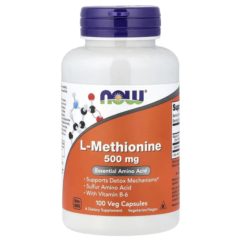 NOW Foods L-Methionine 500 mg 100 Veg Capsules