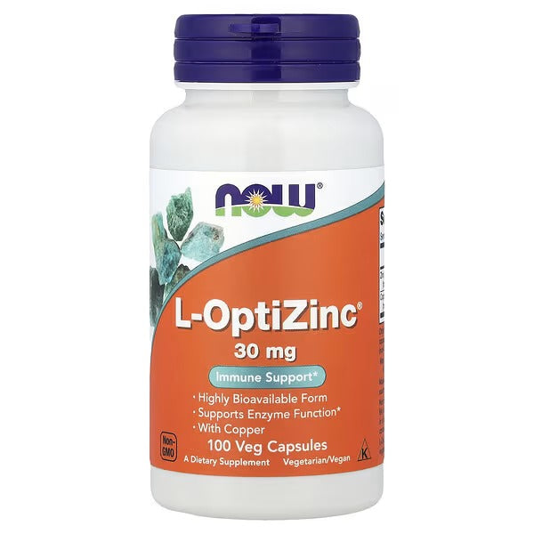 NOW Foods L-OptiZinc® 30 mg with Copper – 100 Veg Capsules