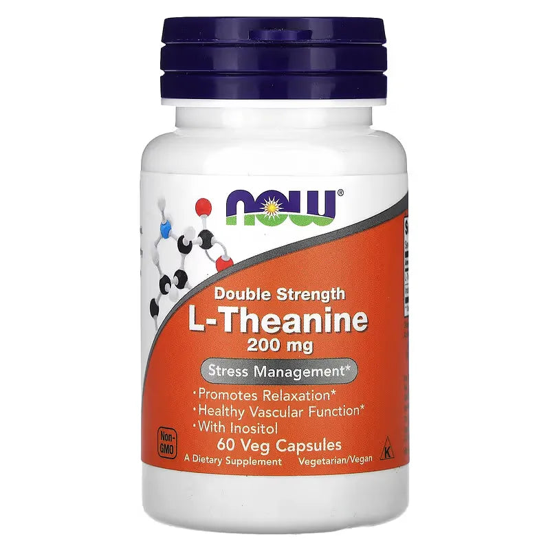 NOW Foods L-Theanine 60 Veg Capsules