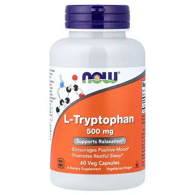 NOW Foods, L-Tryptophan, 500 mg, 60 Veg Capsules
