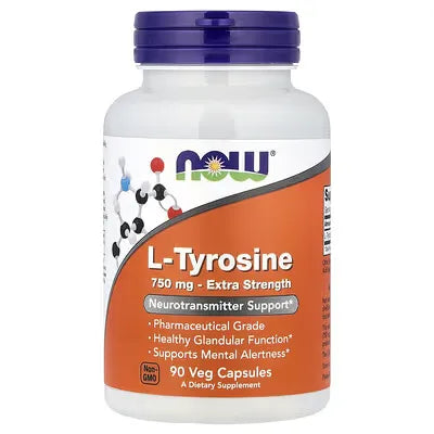 NOW Foods L-Tyrosine 750 mg 90 Veg Capsules
