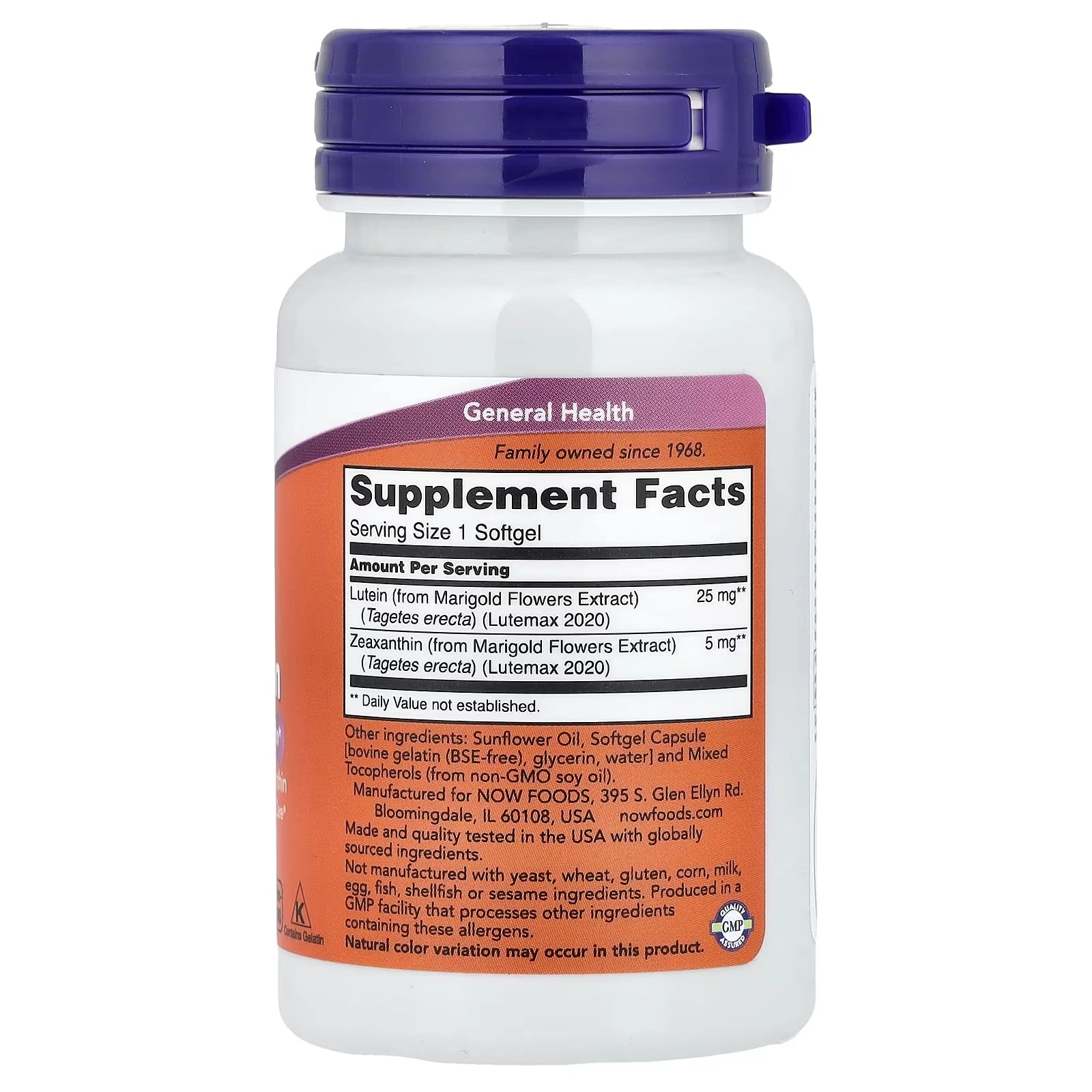 NOW Foods Lutein Zeaxanthin 60 Softgels