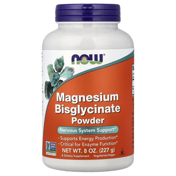 NOW Foods Magnesium Bisglycinate Powder 227g (Albion™) – 300 mg Per Serving