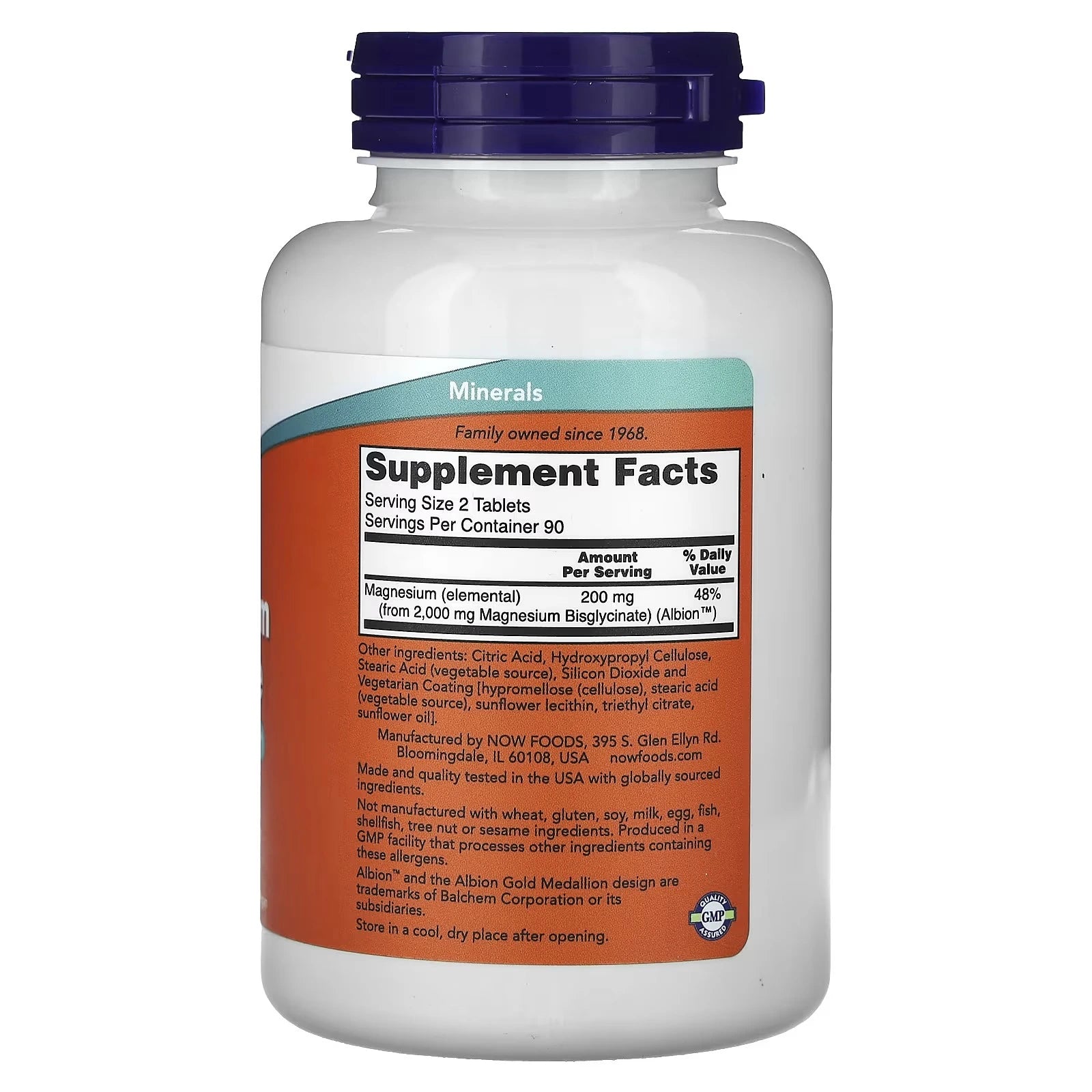NOW Foods Magnesium Glycinate 100 mg (Albion™) – 180 Tablets