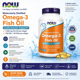NOW Foods Molecularly Distilled Omega 3 Fish Oil 1000 mg 200 Softgels