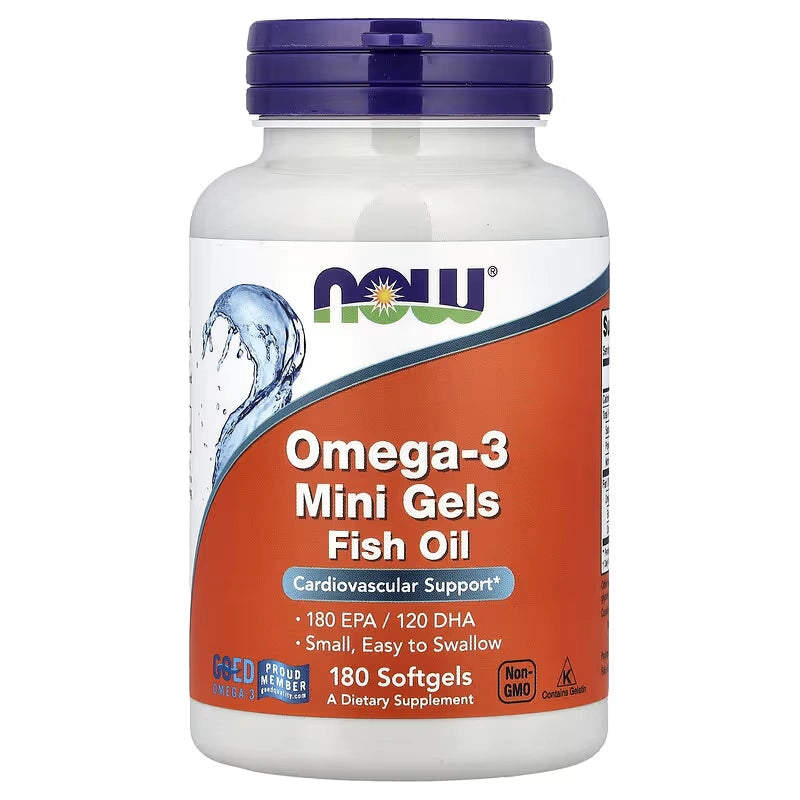 NOW Foods Omega 3 Mini Gels Fish Oil 180 Softgels