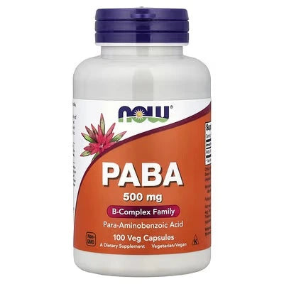 NOW Foods PABA 500 mg 100 Veg Capsules