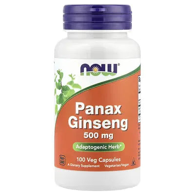 NOW Foods Panax Ginseng 500 mg 100 Veg Capsules
