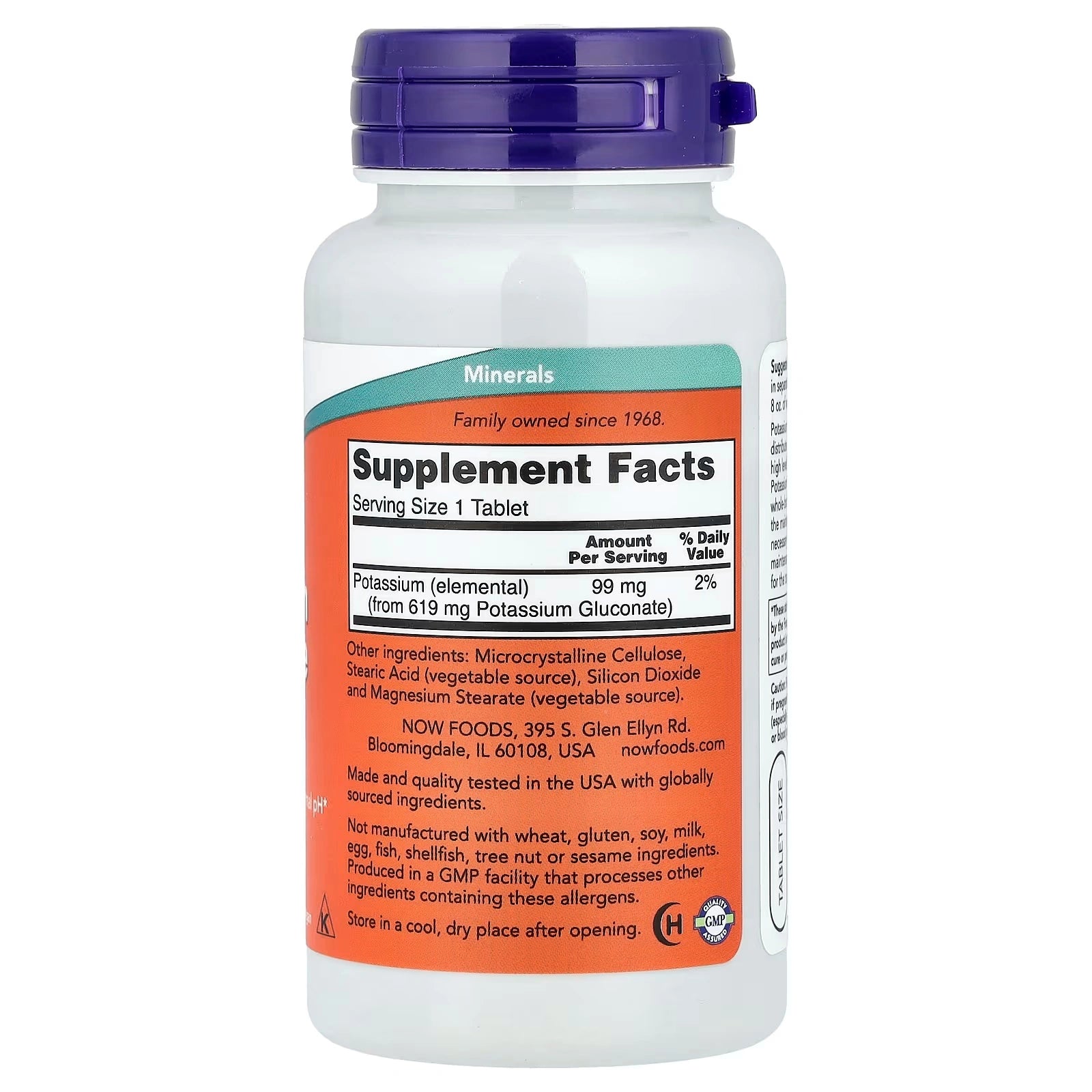 NOW Foods Potassium Gluconate 99 mg 100 Tablets