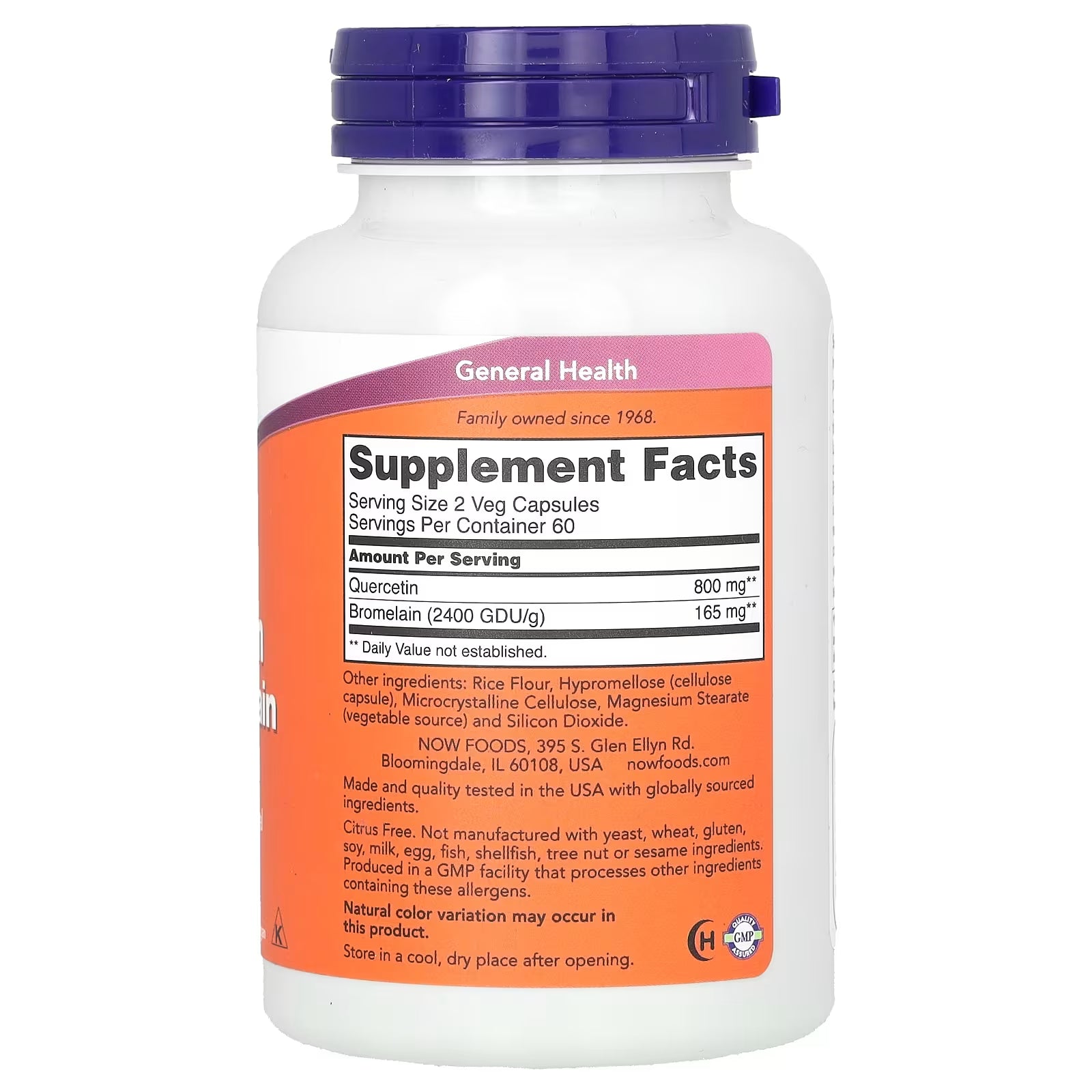 NOW Foods Quercetin with Bromelain 120 Veg Capsules