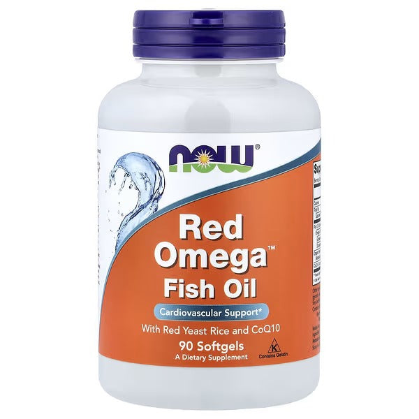 NOW Foods Red Omega Fish Oil with Red Yeast Rice & CoQ10 90 Softgels