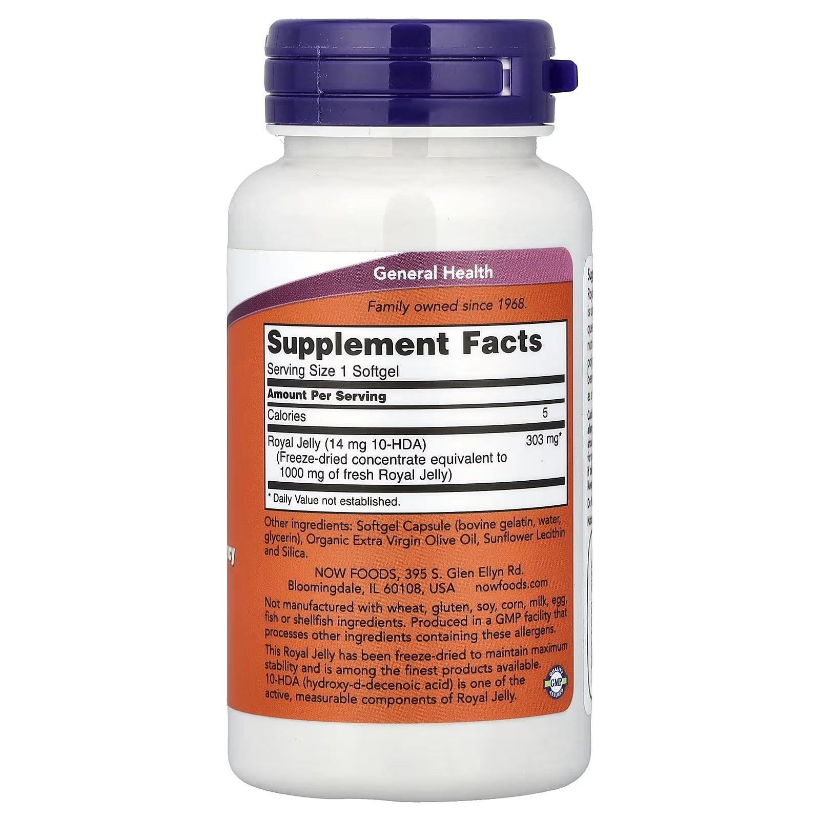 NOW Foods Royal Jelly 1000 mg Equivalency 60 Softgels