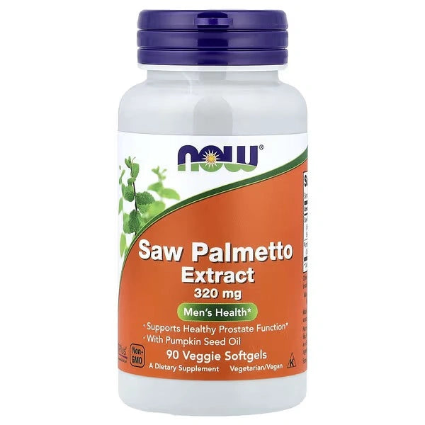NOW Foods Saw Palmetto Extract 320 mg (USPlus®) with Pumpkin Seed Oil – 90 Veggie Softgels