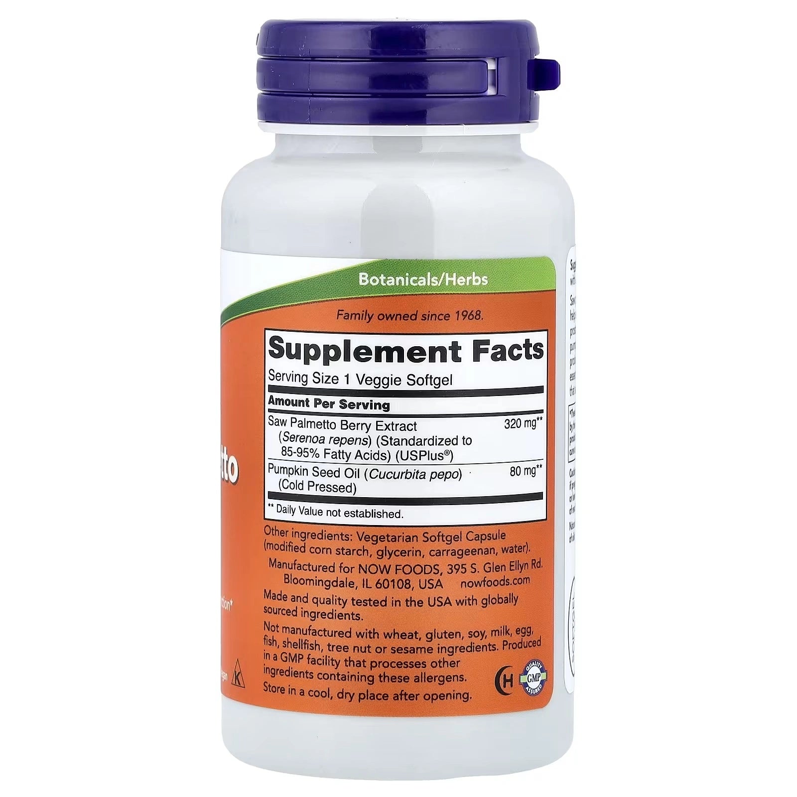 NOW Foods Saw Palmetto Extract 320 mg (USPlus®) with Pumpkin Seed Oil – 90 Veggie Softgels