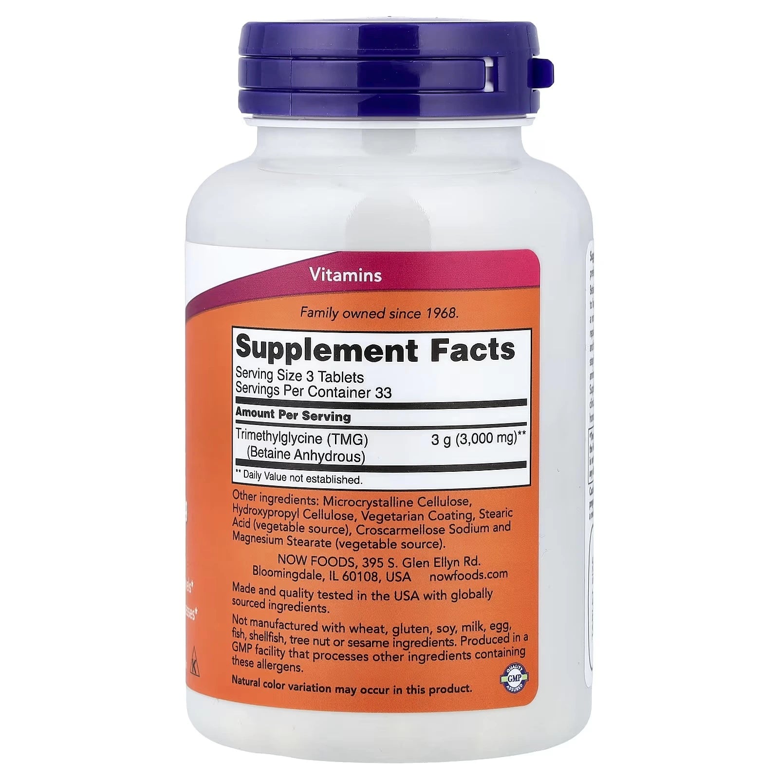 NOW Foods TMG Betaine 1000 mg 100 Tablets
