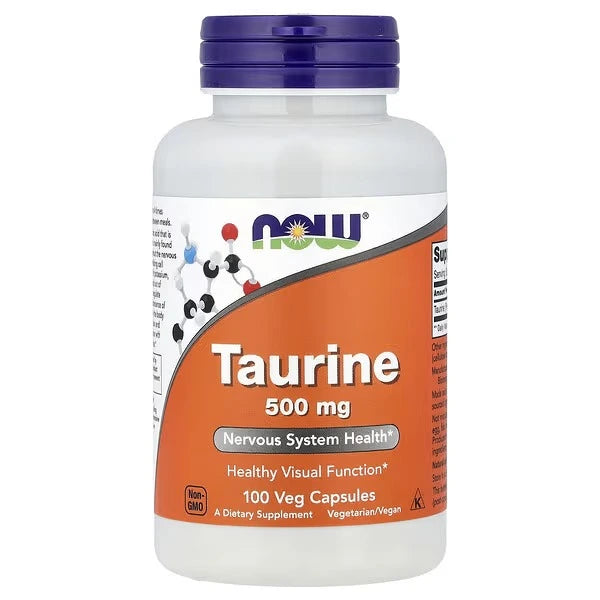 NOW Foods Taurine 500 mg – 100 Veg Capsules