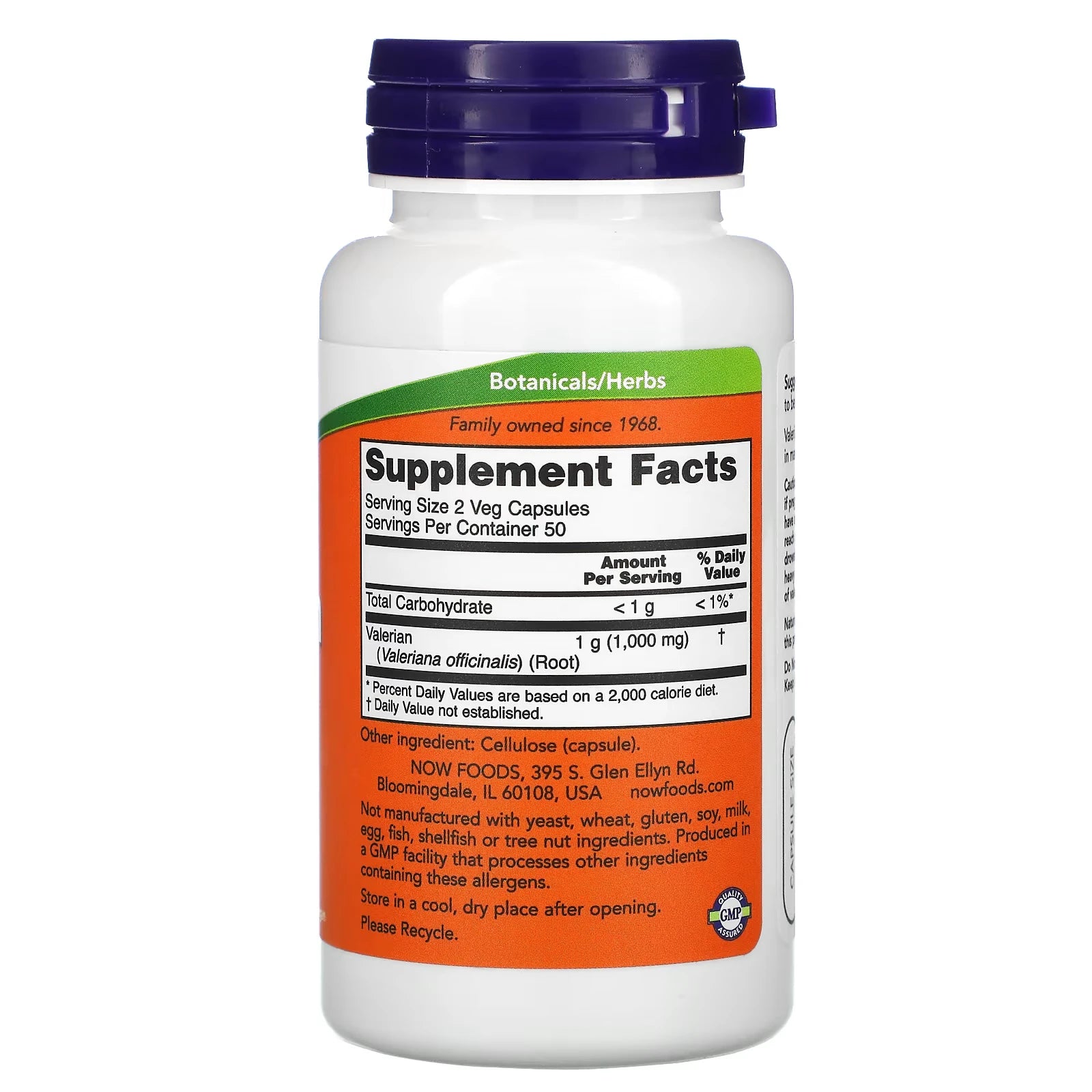 NOW Foods Valerian Root 500 mg 100 Veg Capsules