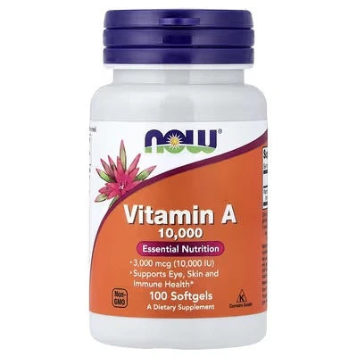 NOW Foods Vitamin A 3000 mcg 10000 IU 100 Softgels