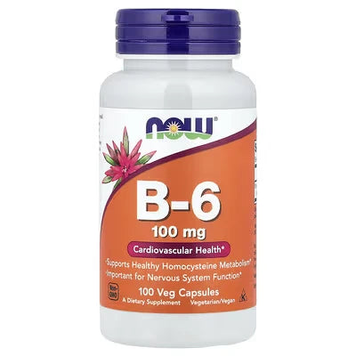 NOW Foods Vitamin B-6 100 mg 100 Veg Capsules